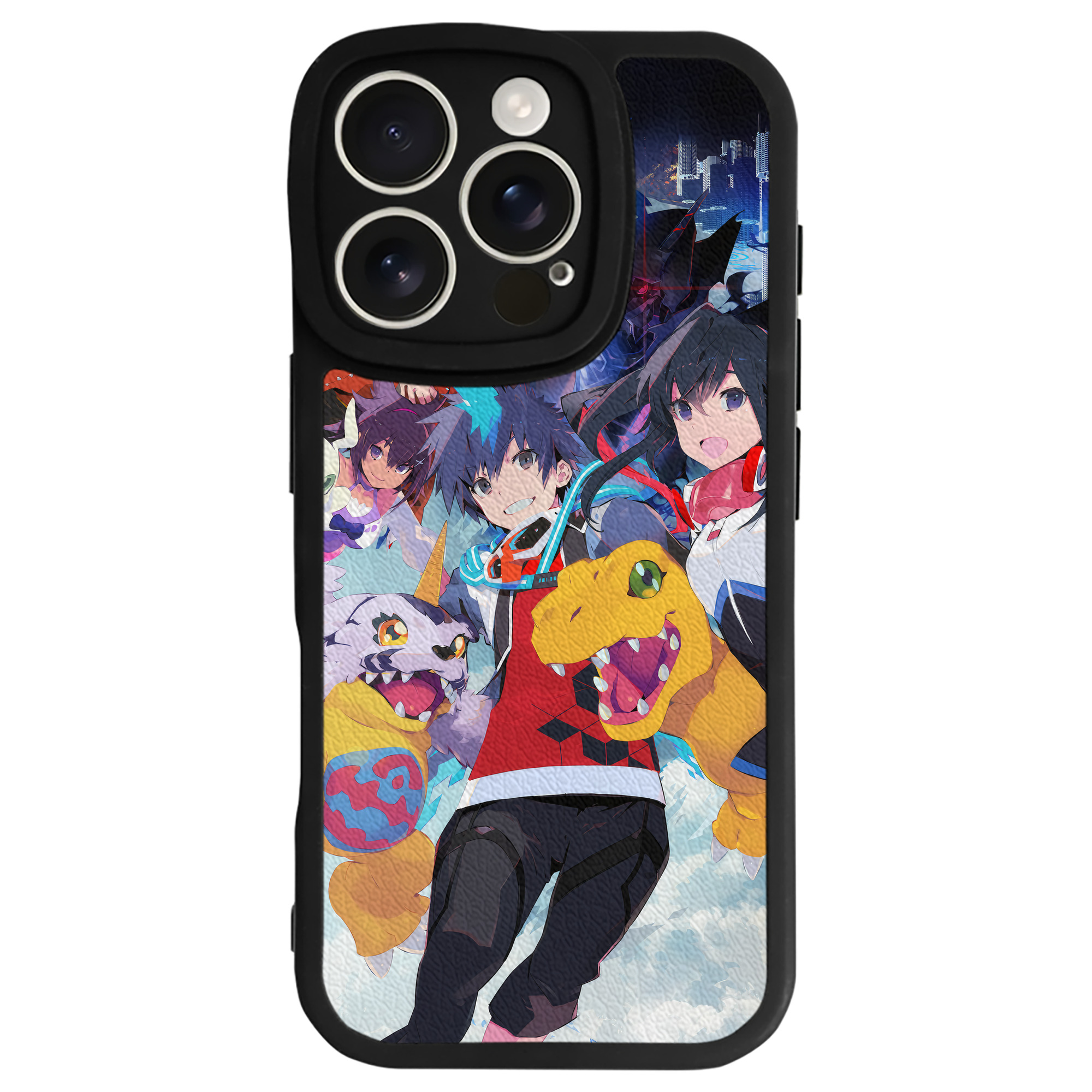 （画像用） Digimon デジタルモンスター/デジモン 【iPhone 16シリーズ対応】シリコンスマホケース（レザー調） 材質：シリコン